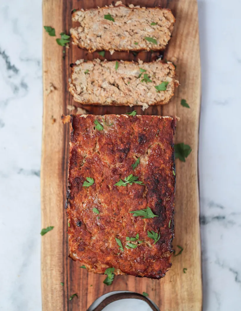 Pastel de carne de pavo con glaseado de ketchup